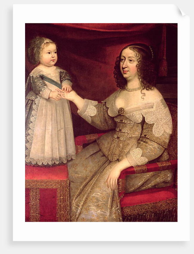 Anne of Austria with her son Louis XIV by French School