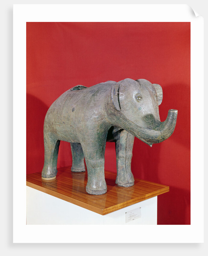 Ritual vase in the shape of an elephant by Zhou Dynasty Chinese School