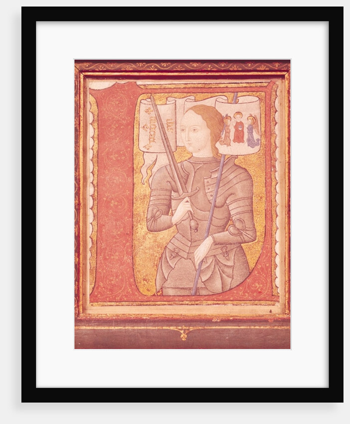 Historiated Initial depicing Joan of Arc, 15th century by Franco-Flemish School