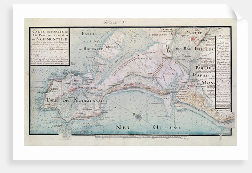 Atlas 131 H.fol 71 Map of part of Bas-Poitou and the Ile de Noirmoutier, 1703 by Claude Masse