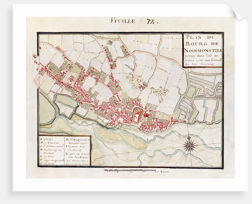 Atlas 131 H. Fol 72 Plan of Noirmoutier-en-l'Ile, c.1700 by Claude Masse