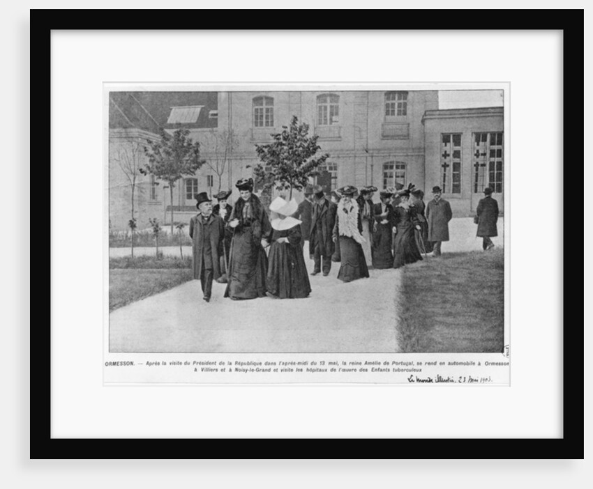 Queen Amelie of Portugal visiting the Ormesson Hospital for tuberculosis by French Photographer