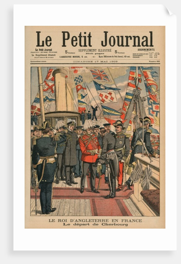 Edward VII, King of England, leaving Cherbourg by French School