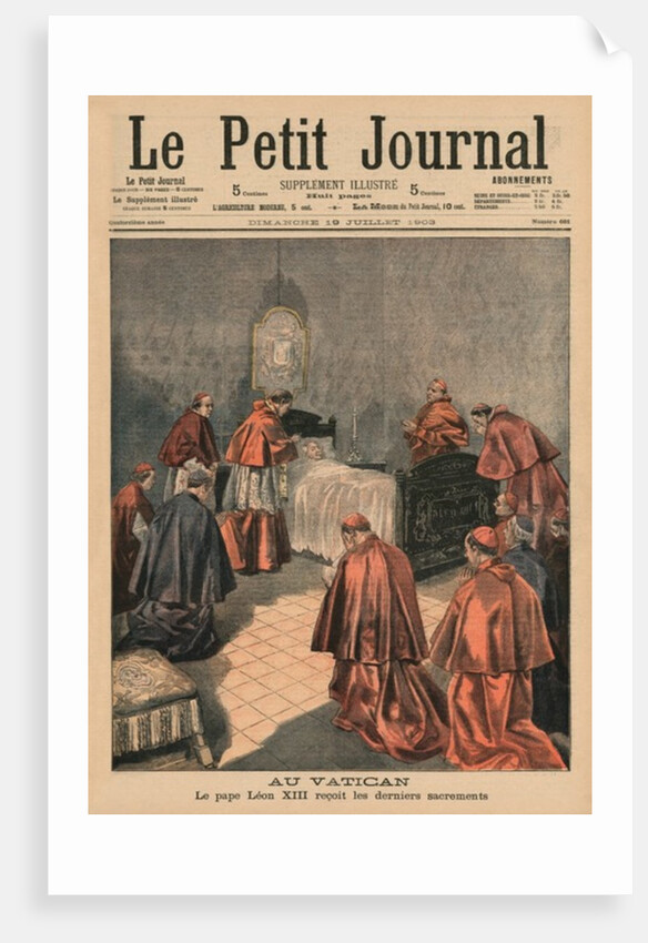 At the Vatican, Pope Leo XIII receiving the last rites by French School