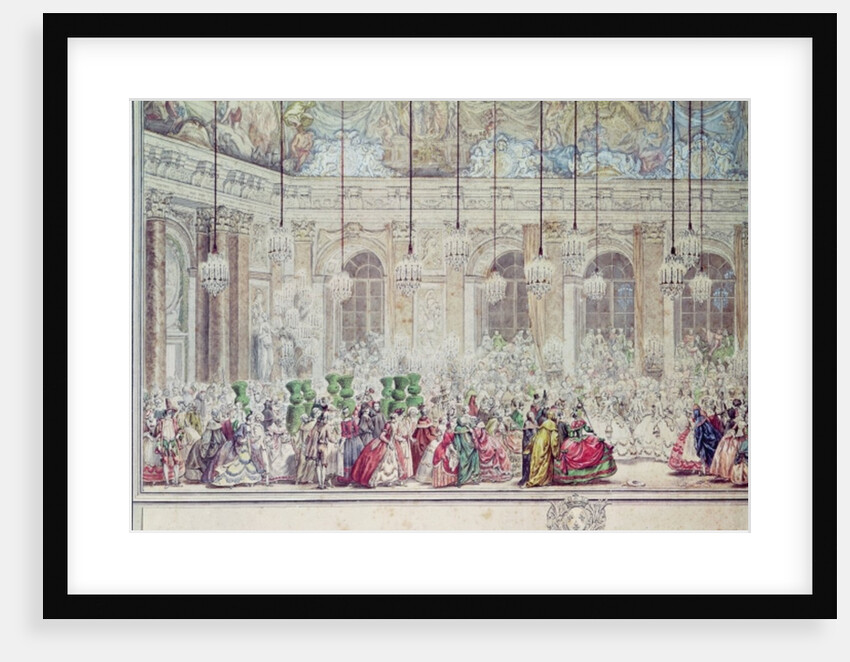The Masked Ball at the Galerie des Glaces on the Occasion of the Marriage of the Dauphin to Marie-Therese, 17th February 1745 by Charles Nicolas II Cochin