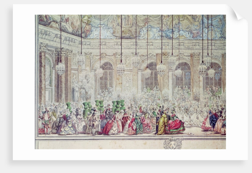 The Masked Ball at the Galerie des Glaces on the Occasion of the Marriage of the Dauphin to Marie-Therese, 17th February 1745 by Charles Nicolas II Cochin