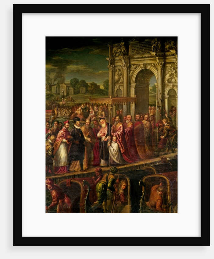 King Henri III of France visiting Venice in 1574, escorted by Doge Alvise Mocenigo and met by the Patriarch Giovanni Trevisan by Andrea Vicentino