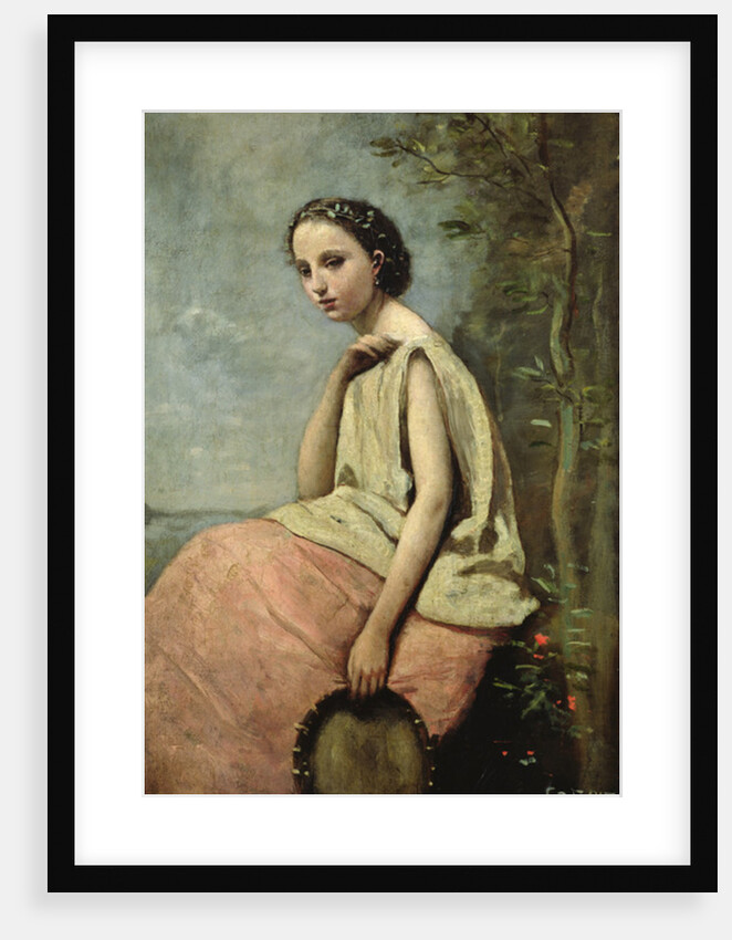 Zingara with a Tambourine by Jean Baptiste Camille Corot