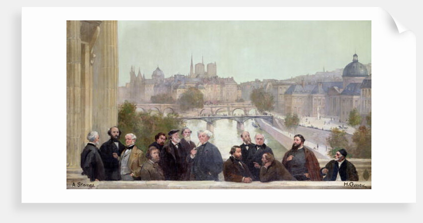Fragment of the panorama of 'The History of the Century', with portraits of French artists and authors, 1889 by Henri & Stevens Alfred Gervex