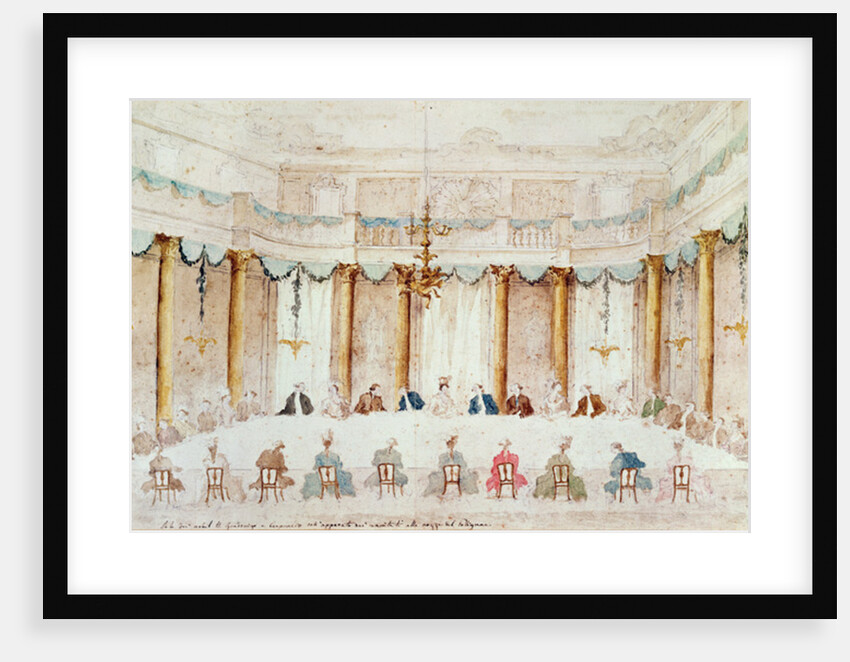 Festive Dinner Given to Celebrate the Marriage of Armand Duke of Polignac to the Baroness Idalia of Neukirchen at Villa Gradenigo, Carpenedo, 1790 by Francesco Guardi