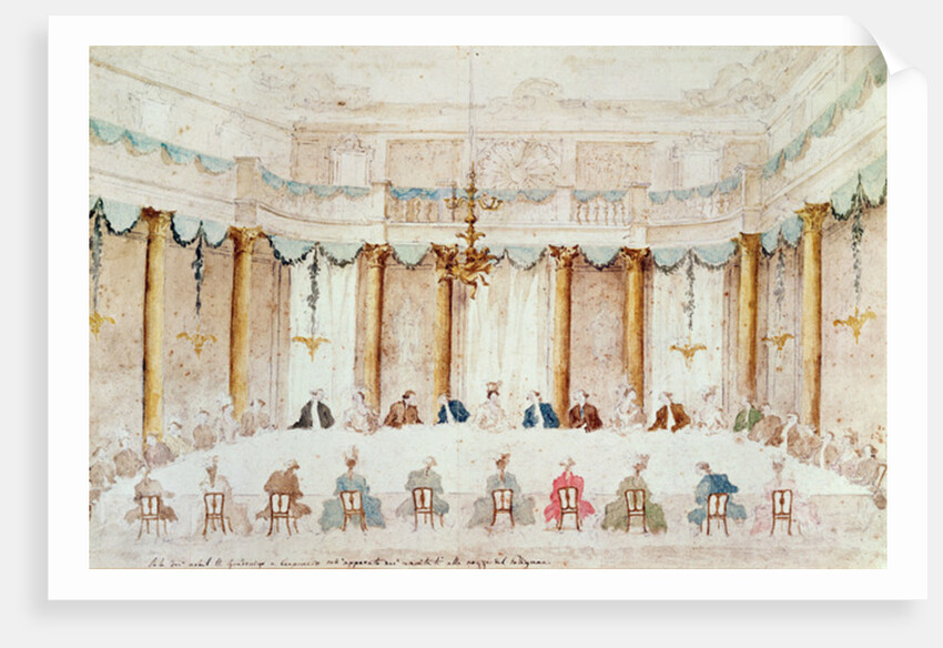 Festive Dinner Given to Celebrate the Marriage of Armand Duke of Polignac to the Baroness Idalia of Neukirchen at Villa Gradenigo, Carpenedo, 1790 by Francesco Guardi