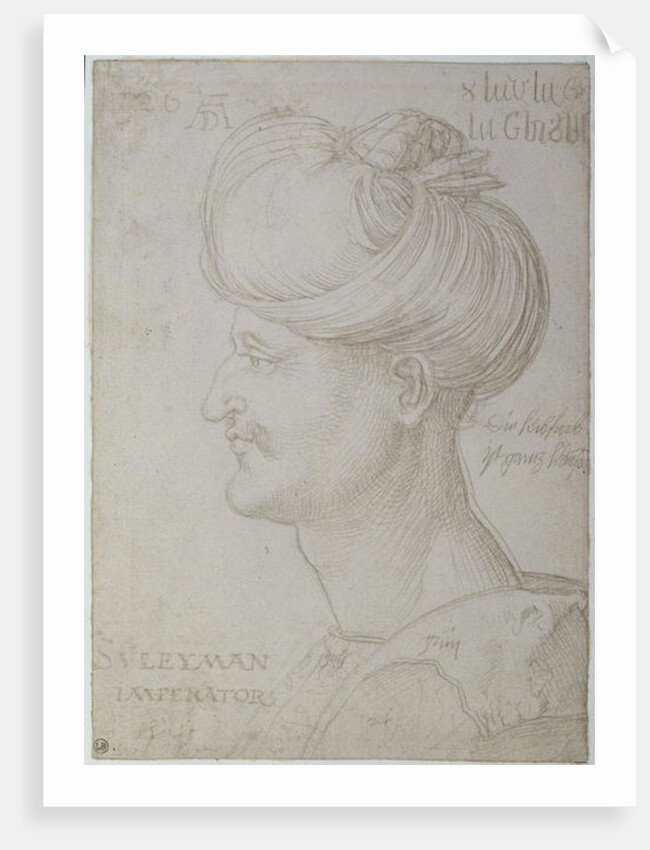 Head of Suleyman the Magnificent 1526 by Albrecht Dürer or Duerer