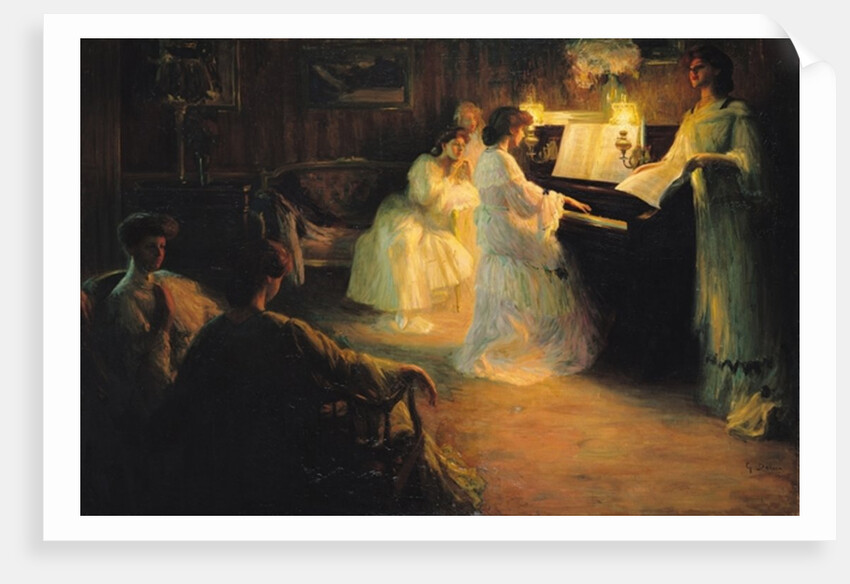 Young Girls at a Piano, 1906 by Gabriel Deluc