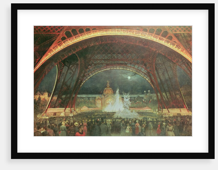 Celebration on the night of the Exposition Universelle in 1889 on the esplanade of the Champs de Mars by Francois Geoffroy Roux