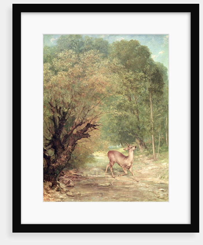 The Hunted Roe-Deer on the alert, Spring, 1867 by Gustave Courbet