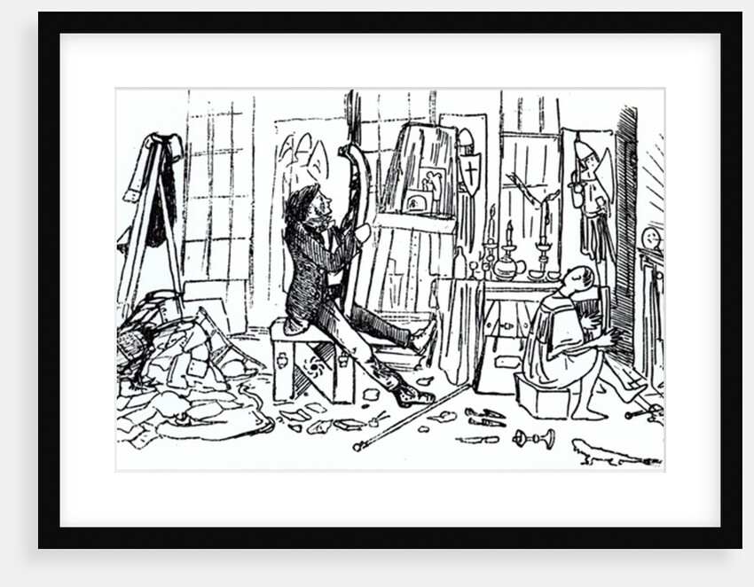 Edward Burne-Jones at work in his studio at 17 Red Lion Square, London, c.1857 by English School