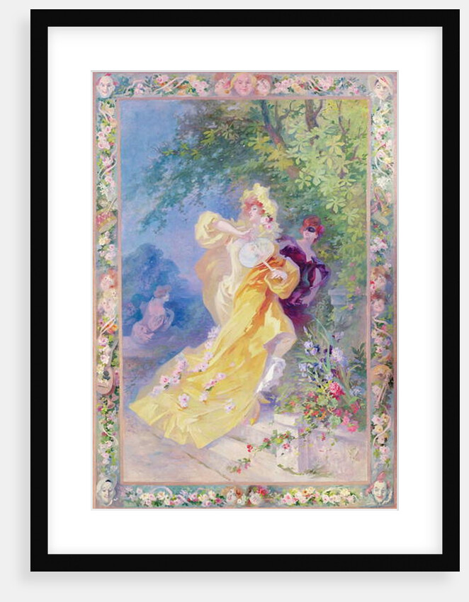 The Yellow Domino, design for a tapestry or carpet, 1908 by Jules Cheret