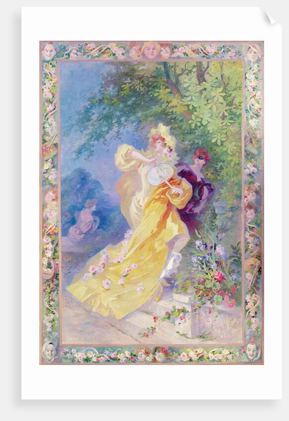 The Yellow Domino, design for a tapestry or carpet, 1908 by Jules Cheret