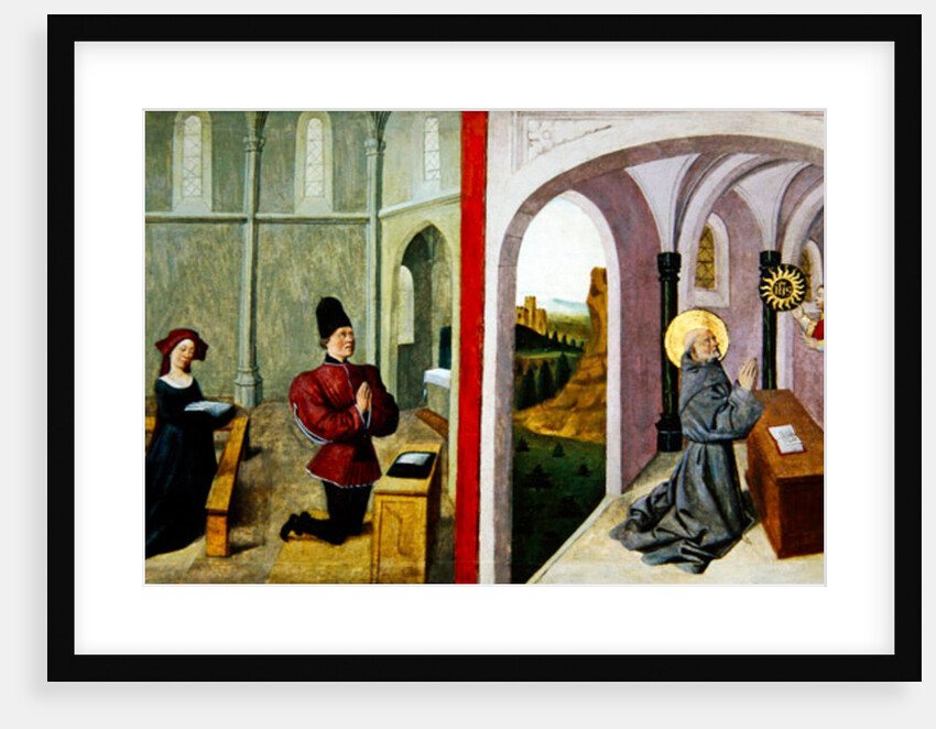 Saint Bernardino of Siena with two Donors, 1460-70 by Pierre Villatte