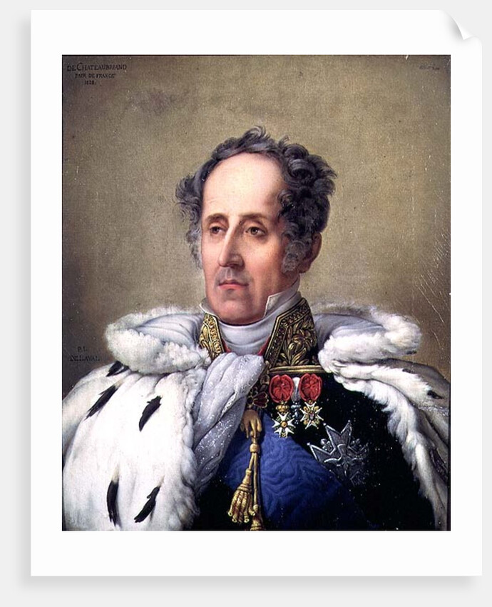 Portrait of Francois Rene Vicomte de Chateaubriand, 1828 by Pierre Louis Delaval or De Laval