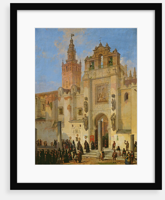 Religious procession in Seville, 1853 by Joachin Dominguez Becquer