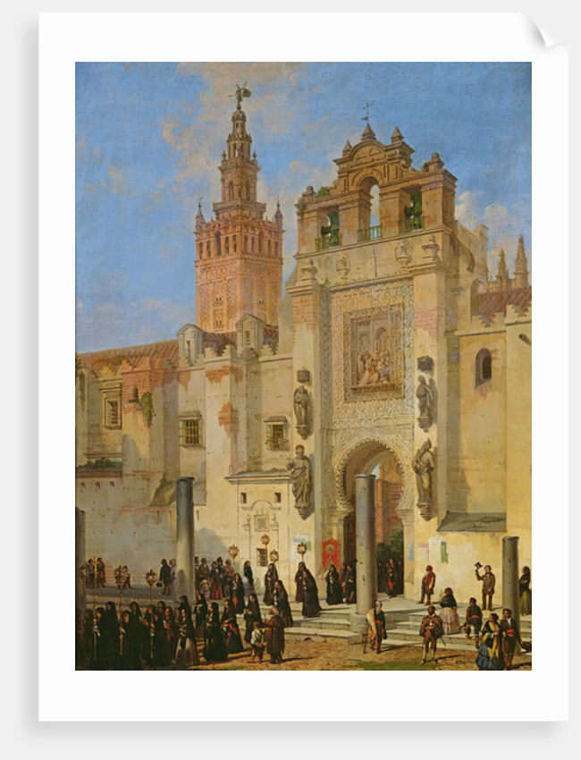 Religious procession in Seville, 1853 by Joachin Dominguez Becquer