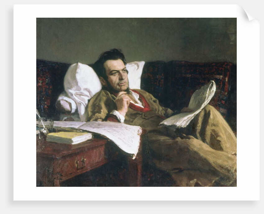 Portrait of Mikhail Glinka at the time of his composition of the opera 'Ruslan and Ludmilla', c.1887 by Ilya Efimovich Repin