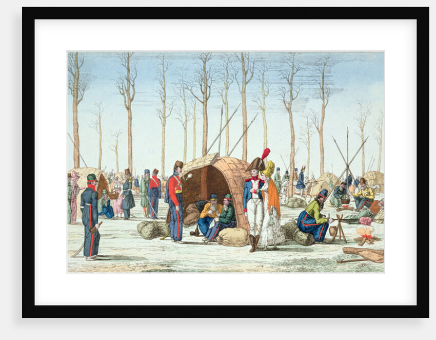 Bivouac of Russian troops on the Champs Elysées, Paris, 31 March 1814 by French School