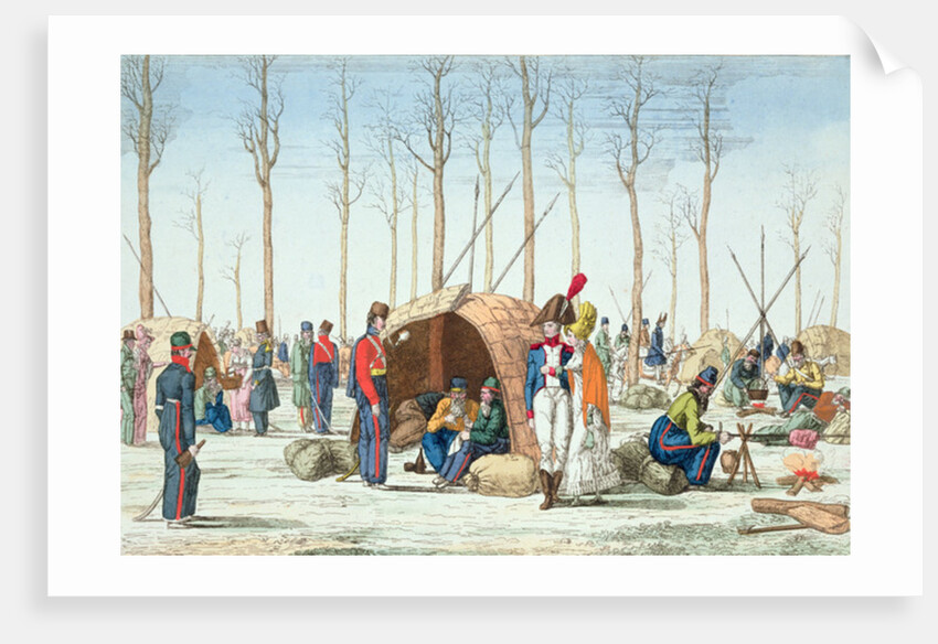 Bivouac of Russian troops on the Champs Elysées, Paris, 31 March 1814 by French School
