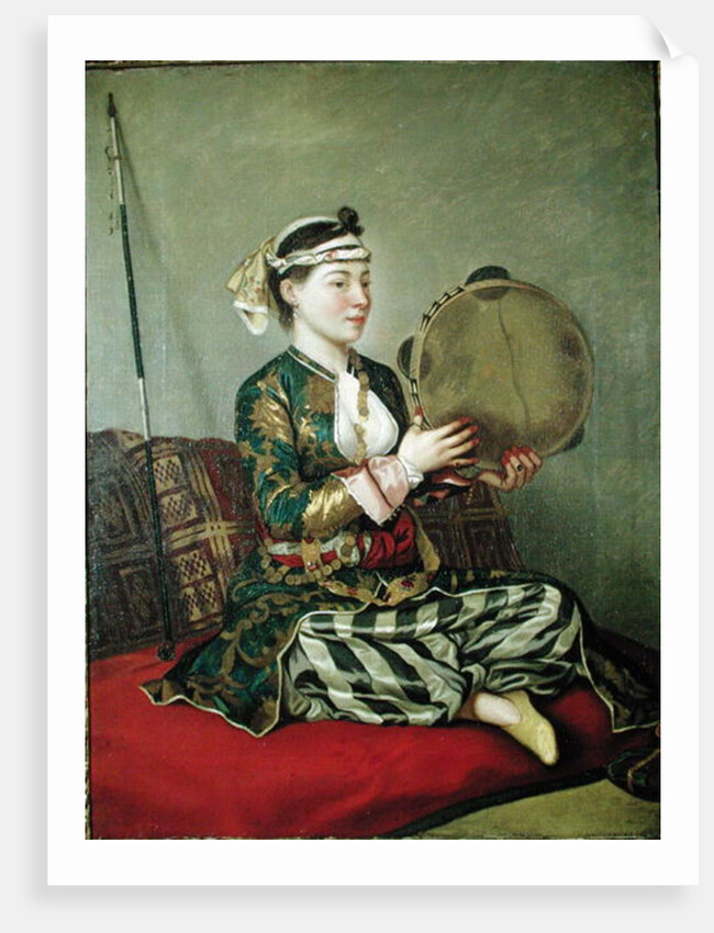 Turkish Woman with a Tambourine, 18th century by Jean-Etienne Liotard