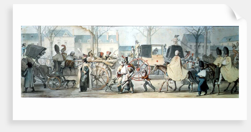 Wounded French Soldiers Entering Paris on the Boulevard Saint-Martin after the Battle of Montmirail, 17th February 1814 by Etienne Jean Delecluze