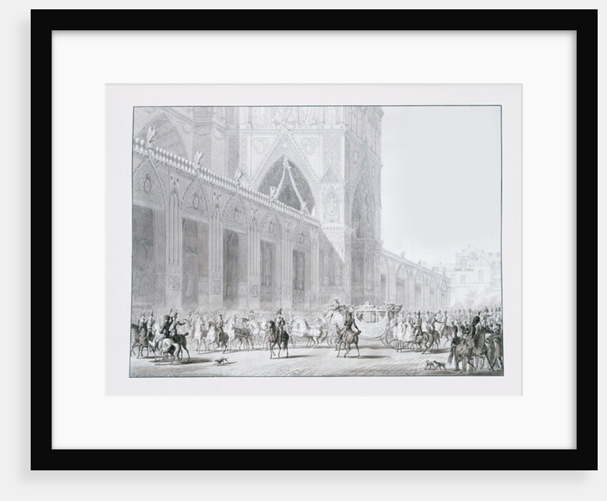 Arrival at Notre-Dame cathedral, Paris of Emperor Napoleon I and Empress Josephine for their coronation on 2 December, 1804 by Jean-Baptiste Isabey