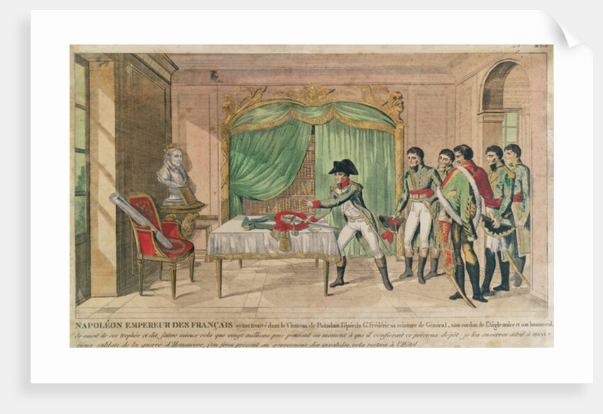 Emperor Napoleon I contemplating the sword of Frederick the Great at Potsdam in 1806 by French School