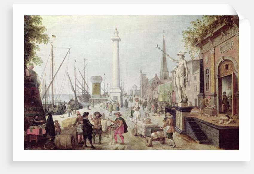 The Ancient Port of Antwerp by Sebastien (attr. to) Vrancx
