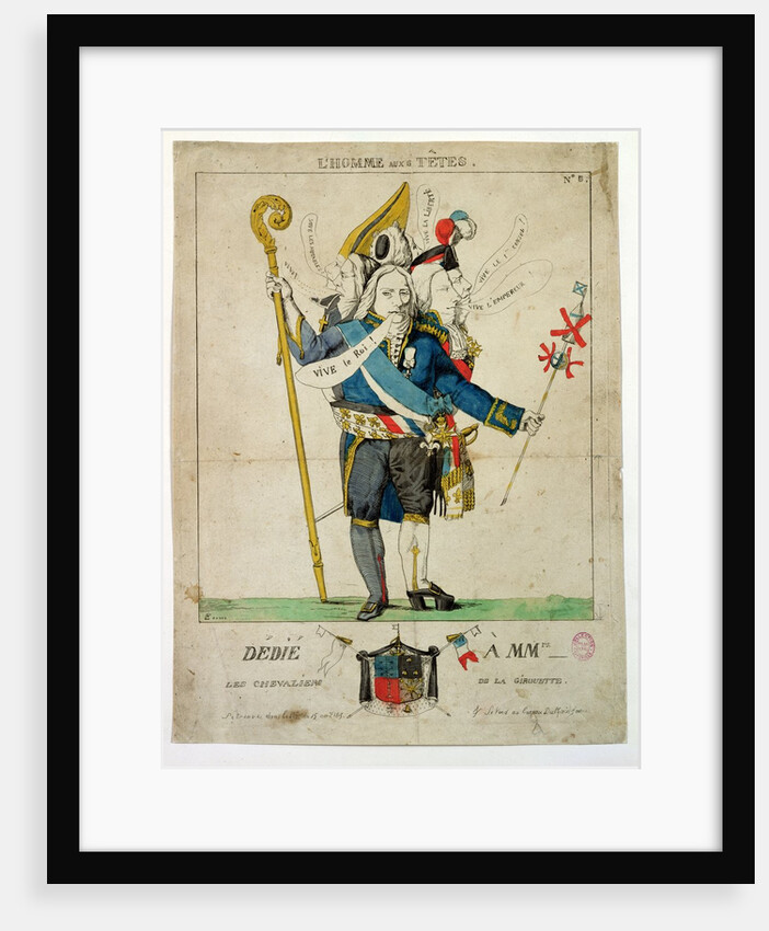 The Man with Six Heads, caricature of Charles Maurice de Talleyrand-Perigord, 1815 by French School