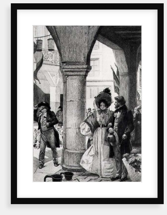 Emma Bovary walking with a companion from 'Madame Bovary' by Gustave Flaubert by Alfred Paul Marie (after) Richemont