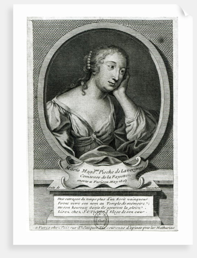 Medallion portrait of Madame de La Fayette, French novelist by Etienne Jehandier Desrochers