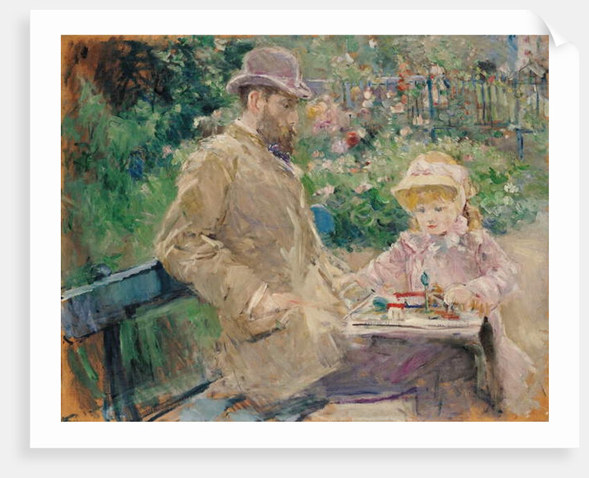Eugene Manet with his daughter at Bougival, c.1881 by Berthe Morisot
