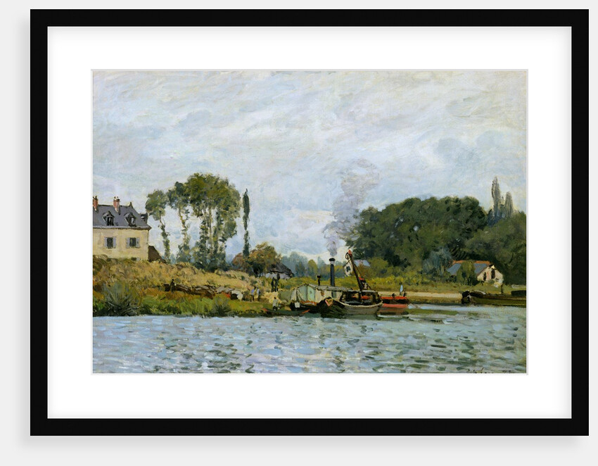 Boats at the lock at Bougival, 1873 by Alfred Sisley