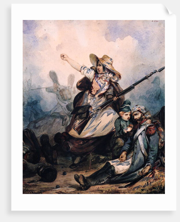 A Barricade in 1830, 1834 by P. Manguin