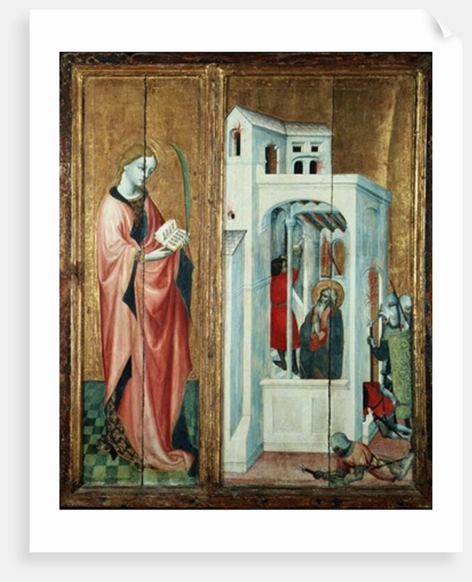 A Holy Martyr and St. Andrew's Disciple Extinguishing the Fire, left hand panel of the Thouzon altarpiece, School of Provence by French School