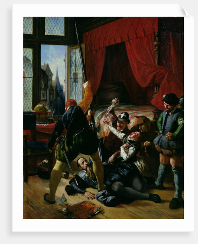 The Assassination of Brion, Tutor to the Prince of Conti at the St. Bartholomew's Day Massacre in 1572, 1833 by Joseph-Nicolas Robert-Fleury