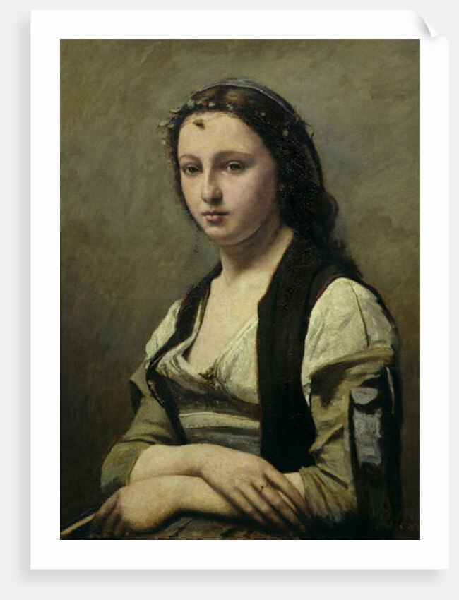 The Woman with the Pearl, c.1842 by Jean Baptiste Camille Corot