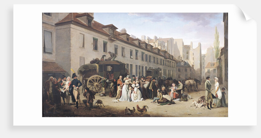 The Arrival of a Stagecoach at the Terminus, rue Notre-Dame-des-Victoires, Paris, 1803 by Louis Leopold Boilly