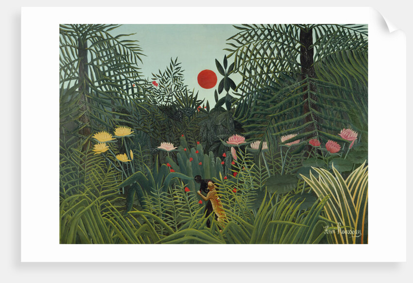 Negro Attacked by a Jaguar, 1910 by Henri J.F. Rousseau