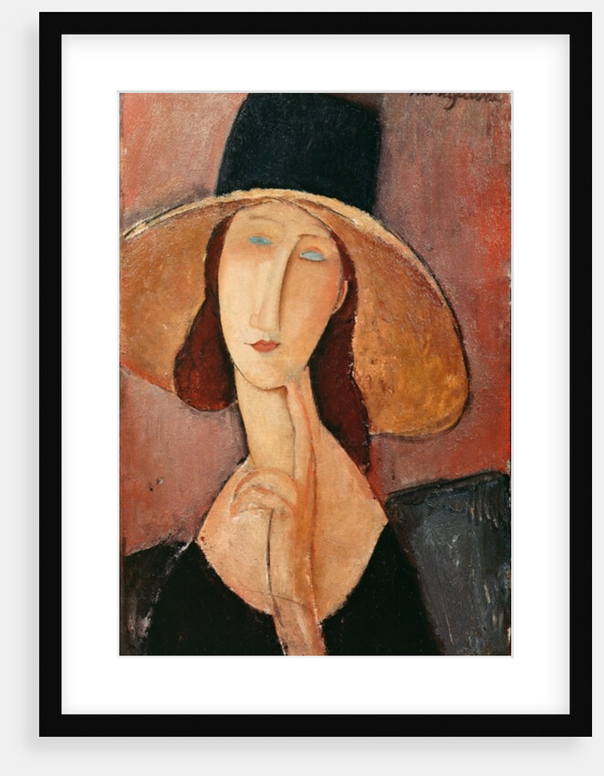 Portrait of Jeanne Hebuterne in a large hat, c.1918-19 by Amedeo Modigliani