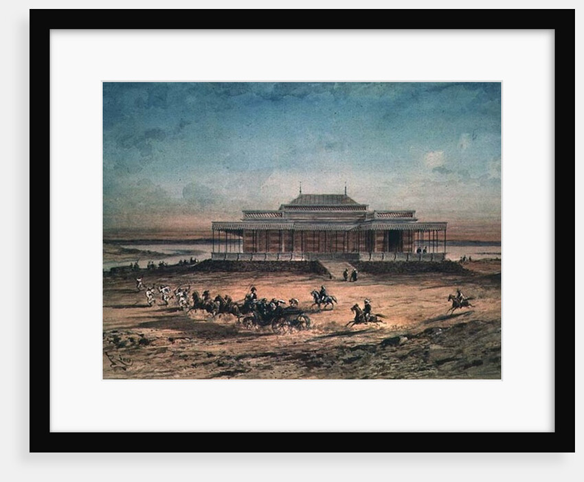 The Empress Eugenie travelling to the Inauguration of the Suez Canal in 1869, from a souvenir album, 1869 by Edouard Riou