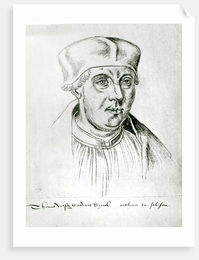 Ms 266 f.257 Portrait of Thomas Wolsey, cardinal of York by Flemish School