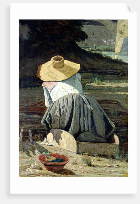 Washerwoman by the River, 1860 by Paul Camille Guigou