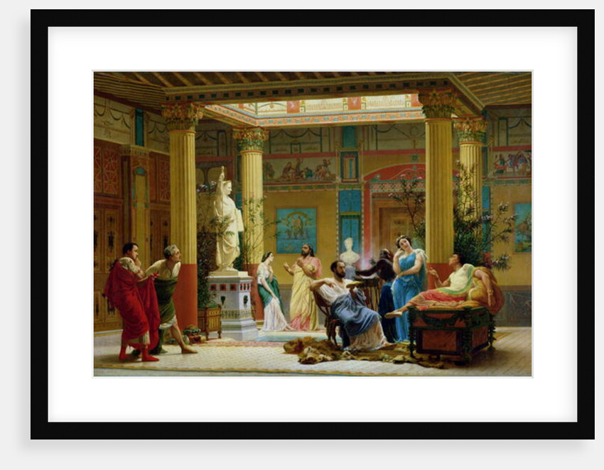 Rehearsal of 'The Fluteplayer' and 'The Diomedes' wife' in the atrium of the Pompeian house of Prince Napoleon, 18 Avenue Montaigne, Paris, 1861 by Gustave Clarence Rodolphe Boulanger